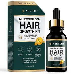 Minoxidil + Biotin Hair Growth Kit Prevent Loss 5% Minoxidil Men Women, 1 Fl Oz